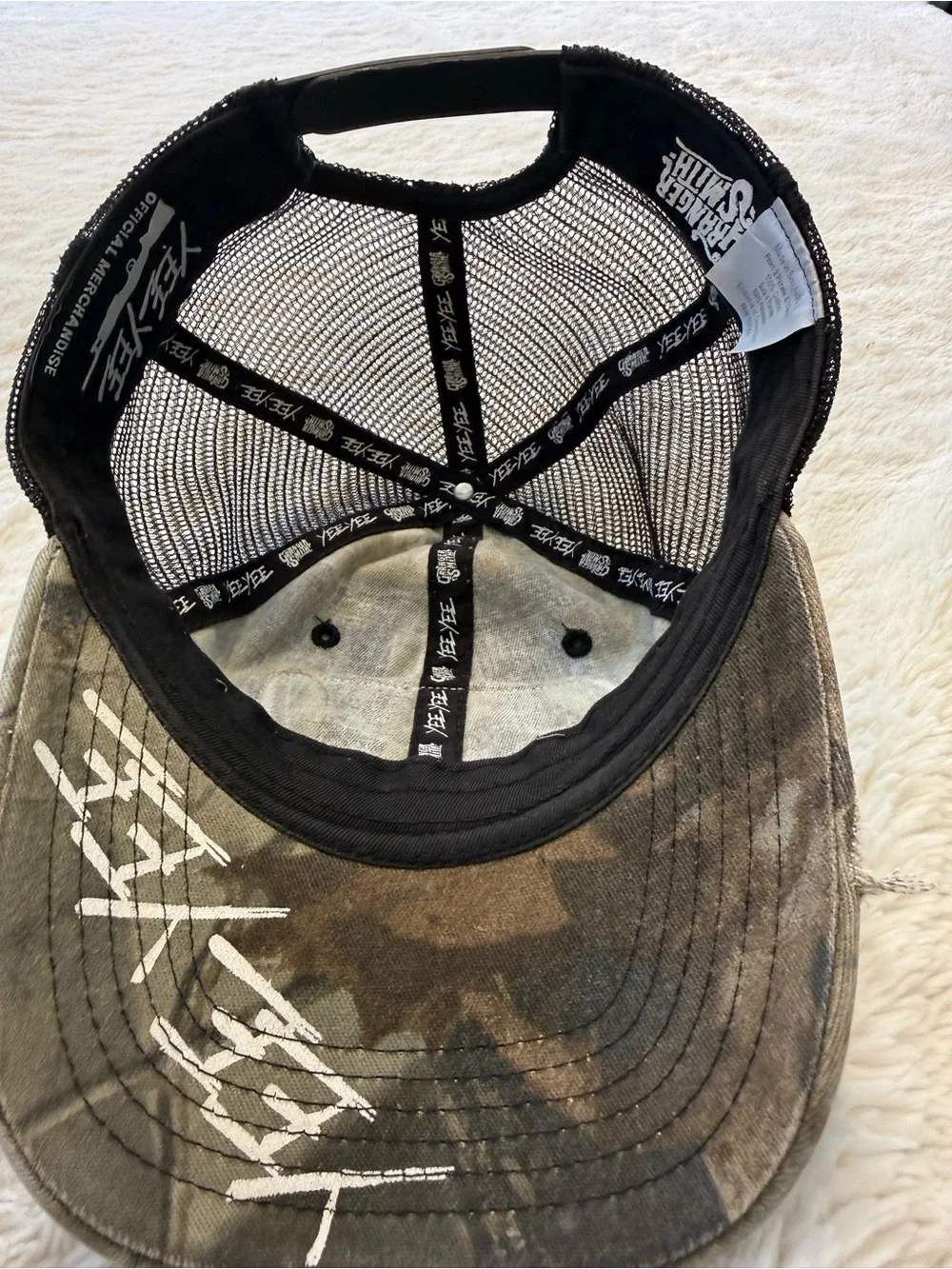 Earl Dibble Jr Yee Yee Distressed Camouflage Trucker Hat - Black/Gray